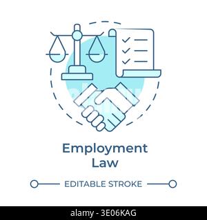 Employment law soft blue concept icon Stock Vector