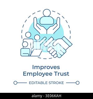 Improves employee trust soft blue concept icon Stock Vector