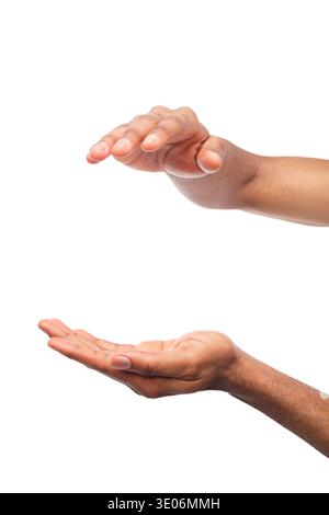 Black male hands keeping something, cutout Stock Photo