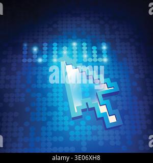 World wide web internet concept, futuristic blue cursor on a technological background Stock Vector