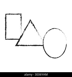 Significant hand drawns. Sophisticated geometric set. Crayon shapes Vector. Extraordinary professionalized sketchings. Stock Vector