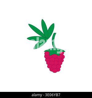Berry cannabis fusion. Red green vector berry. Marijuana raspberry concept. Food legalization symbol. Stock Vector