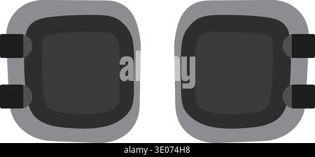 Flat illustration of dark tinted safety goggles used for eye protection during welding or bright light activities Stock Vector