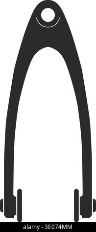 Flat illustration of a black and gray mounting bracket or suspension component Stock Vector