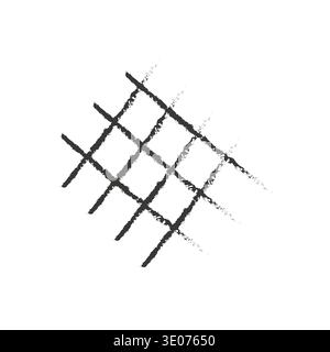 Grunge grid Vector. Sketch line pattern. Abstract cross hatch. Rough monochrome shape. Stock Vector