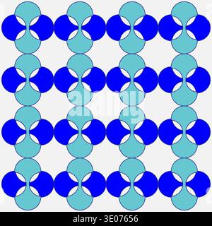 Flower tessellation motif. Abstract geometric vector grid. Repetitive quatrefoil pattern. Light background backdrop. Stock Vector