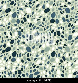 Sea pebble stones background, abstract nature texture, zen garden or spa backdrop , seamless vector pattern illustration, small rounded stones Stock Vector
