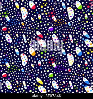 Sea pebble stones background, abstract nature texture, zen garden or spa backdrop , seamless vector pattern illustration, small rounded stones Stock Vector