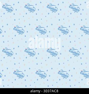 Easter Bunny Text Seamless Pattern Stock Vector