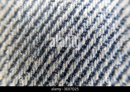 Close up of dark denim jeans fabric texture Stock Photo