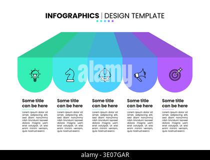 Infographic template with icons and 5 options or steps. Awning. Can be used for workflow layout, diagram, banner, webdesign. Vector illustration Stock Vector