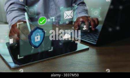 Zero Trust cybersecurity concept enterprise data protection, digital access control, cloud security, encryption, authentication system Zero Trust netw Stock Photo