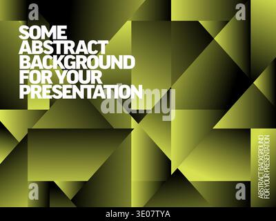 This abstract background features a geometric design with green and black shapes. This abstract background is perfect for a professional presentation Stock Vector