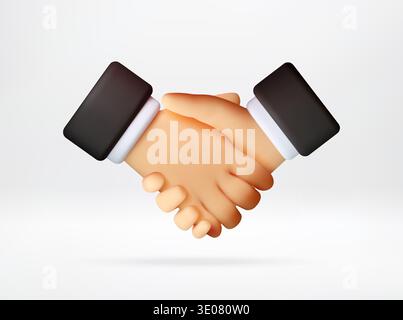 Handshake rendered in 3d style. Stock Vector