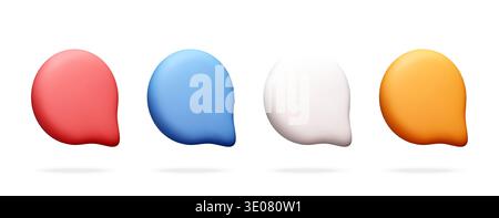 Four colorful 3d speech bubbles isolated Stock Vector