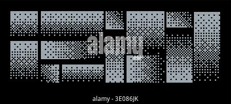 Pattern pixel dot speed background art texture digital vector abstract graphic. This mosaic design features a geometric square dissolve effect with Stock Vector