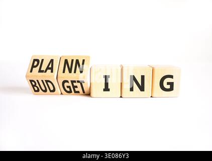 Budgeting and planning symbol. Concept words Planning to Budgeting on ...
