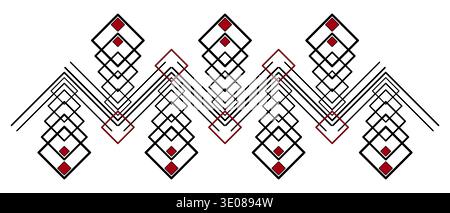 Geometric intricate serrated design element Stock Vector