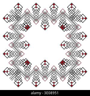 Abstract square frame of intertwined lines squares Stock Vector