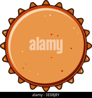 Bottle cap illustration showing a simple corrugated design Stock Vector