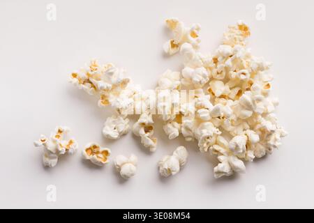 Popcorn pile isolated on white background Stock Photo