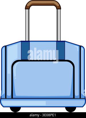 Light blue travel bag with wheels and handle Stock Vector