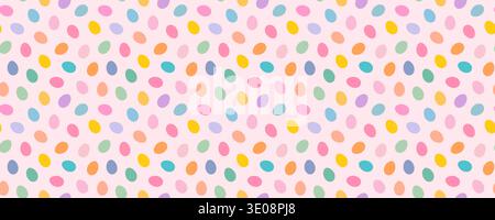 Easter eggs on light pink background seamless vector pattern, Cute simple spring background for fabric and paper designs Stock Vector