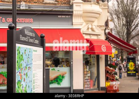 Hanwell HANWELL, LONDON -JANUARY 29, 2026: Welcome to Hanwell Town Centre sign ...