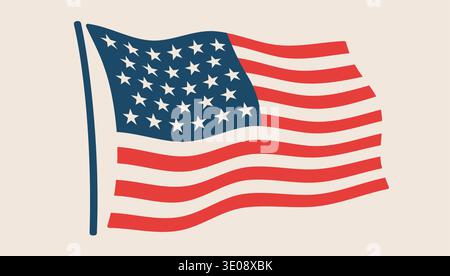 American flag, USA symbol, United States sign Stock Vector