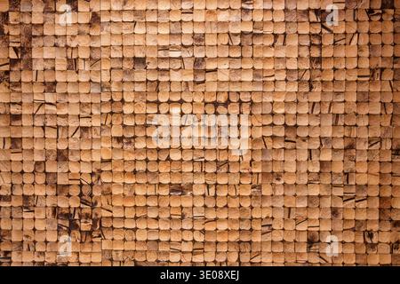 Aesthetic ideal arrangement create of natural wooden craft wall geometric pattern texture background Stock Photo