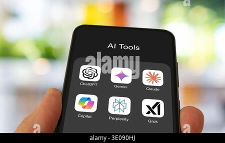 AI Tools displayed on a smartphone Stock Photo