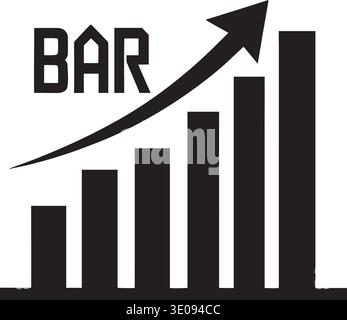 Bar graph and rising arrow icon. Editable vector Stock Vector Image ...