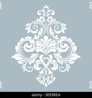 Damask graphic ornament. Floral design element. Blue vector pattern Stock Vector