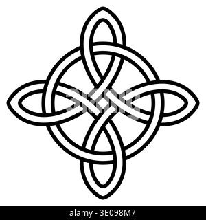 Intricate Celtic knot illustration, bold black lines, continuous interlacing pattern Stock Vector