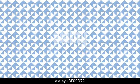 Seamless geometric pattern featuring blue and white triangles arranged in a clean, rhythmic grid. This minimalist tileable background is ideal for mod Stock Vector