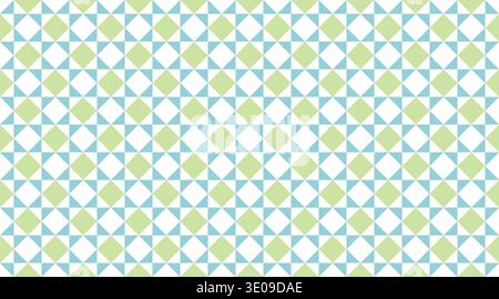 Seamless geometric pattern featuring light green, blue, and white triangles in a rhythmic, tileable grid. This clean, modern design is ideal for nurse Stock Vector
