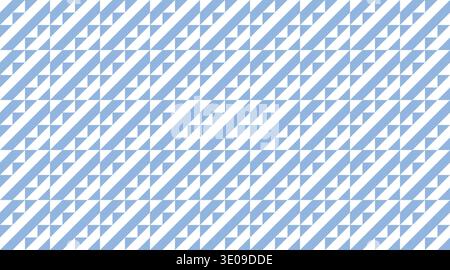 Seamless blue and white geometric pattern featuring rhythmic diagonal stripes and triangles. This modern, tileable background is ideal for textile pri Stock Vector
