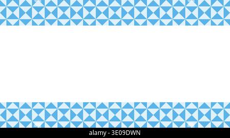Geometric blue and white triangle border featuring a central white copy space for text. This clean, modern horizontal frame is perfect for web banners Stock Vector