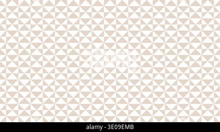 Seamless geometric pattern featuring a rhythmic grid of beige and white triangles in a clean, tileable design. This minimalist vector background is pe Stock Vector