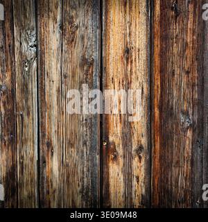 Texture of vertical wooden boards with vignetting. Stock Photo