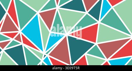 Triangle decoranive art backgrounds. Polygonal rainbow mosaic abstract vector illustration. Triangular simple pattern. Template geometric design for Stock Vector