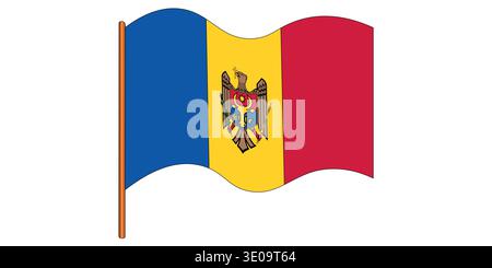 Flag of Moldova. Moldavian national symbol in official colors. Template icon. Vector background Stock Vector