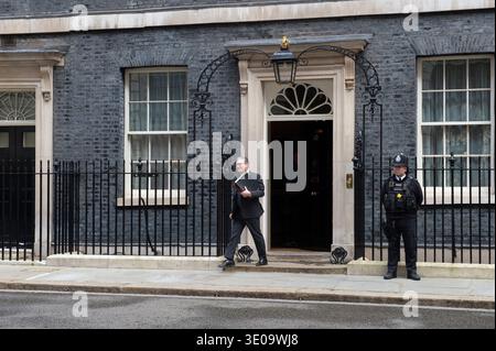 British Prime Minister Sir Keir Starmer departs Downing Street for PMQs Stock Photo