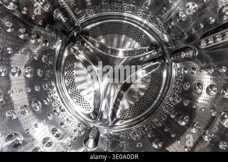 Washing machine drum showing stainless steel texture Stock Photo