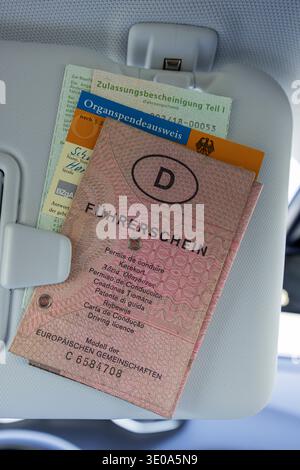 Registration certificate part I, pink paper driver's license, mandatory ...