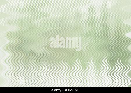 An abstract image dominated by pale or light green hues, featuring a texture created by vertical, repeating wavy lines and digital distortion, resulti Stock Photo