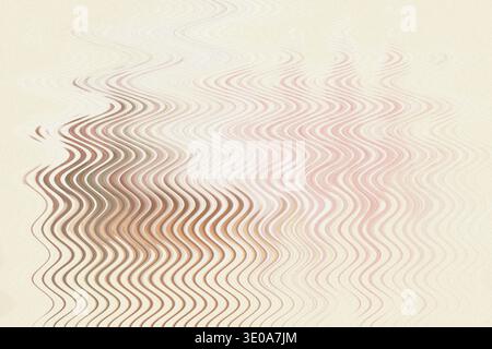 A soft abstract image characterized by gentle wavy distortions in muted beige and pale pink hues, suggesting a delicate, textured surface or fabric ef Stock Photo
