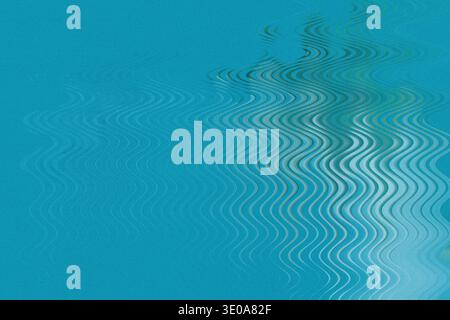 An abstract image featuring a rich, textured blue background overlaid with a strong wavy distortion effect, creating vertical, rhythmic lines that sug Stock Photo