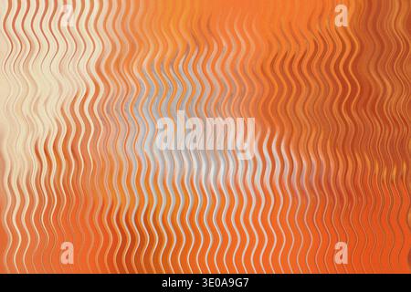 A close-up abstract image dominated by warm hues of orange and gold, overlaid with a distinct pattern of vertical, shimmering, wavy lines that suggest Stock Photo