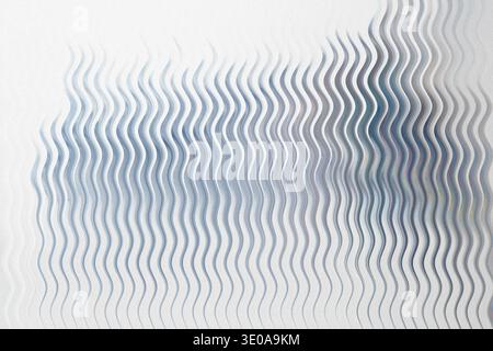 An abstract image featuring a strong vertical wavy pattern, resembling ripples or a distorted surface. The color palette is dominated by cool tones of Stock Photo